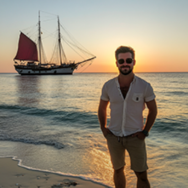 Atemberaubender Sonnenuntergang am Strand